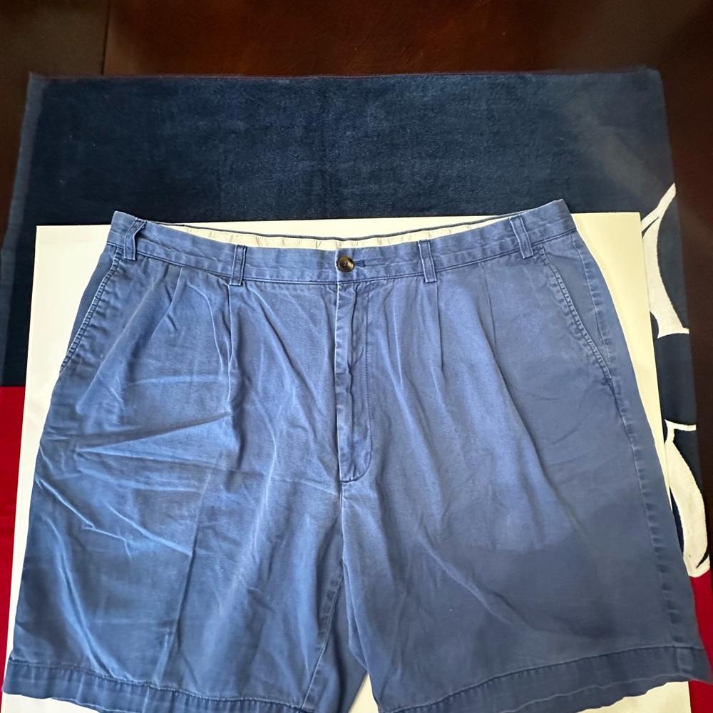 Roundtree & Yorke Navy Blue Flat Front Men's Shorts